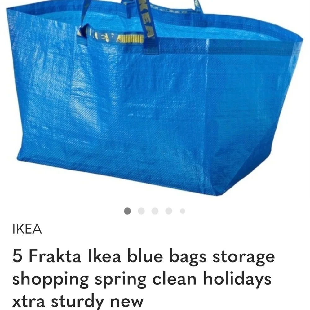 IKEA Blue Shopping Bag with Yellow Accents 5 For $15
